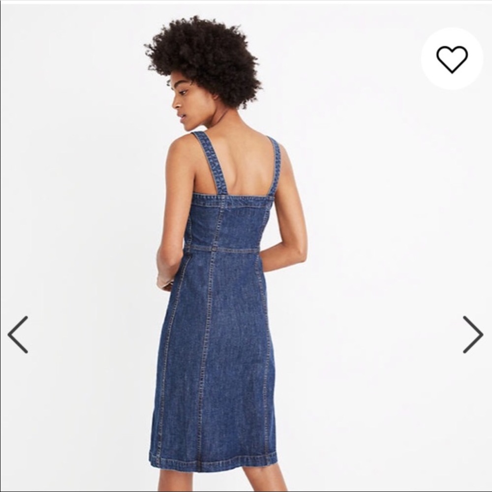 Madewell | Denim Button-Front Tank Dress Size 0 - Picture 6 of 8